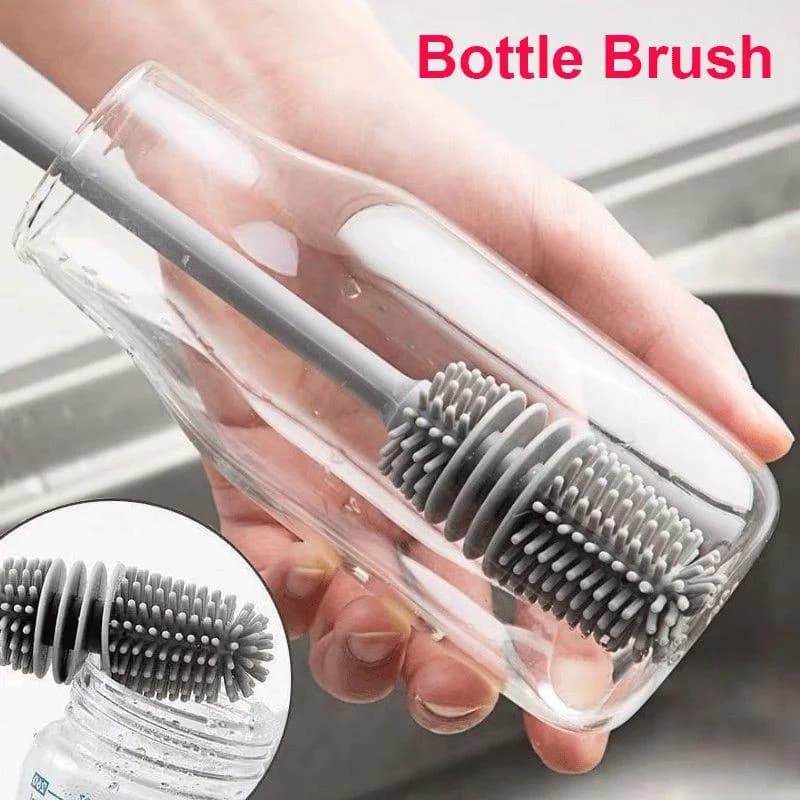 Brosse de bouteille de lait en Silicone, épurateur de tasse, nettoyeur de verre, outil de nettoyage de cuisine, bouteille de boisson à Long manche, brosse de nettoyage de tasse en verre