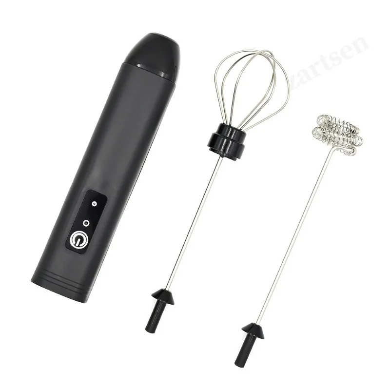 Mousseur à café/Fouet à lait + Batteur à œufs, Mini mixeur alimentaire portable rechargeable USB, Outils pour expresso